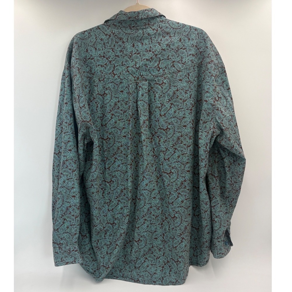 Roper Wear The West Mens 2XL Paisley Western Shirt Brown Turquoise Cotton - Picture 2 of 10